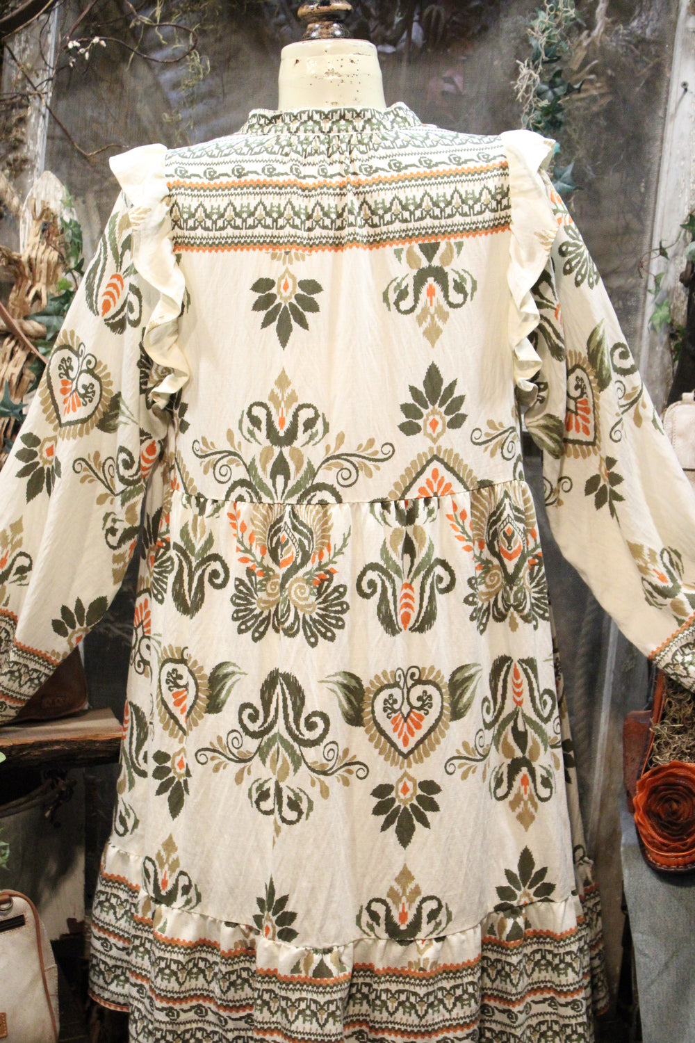 Tribal Olive Dress