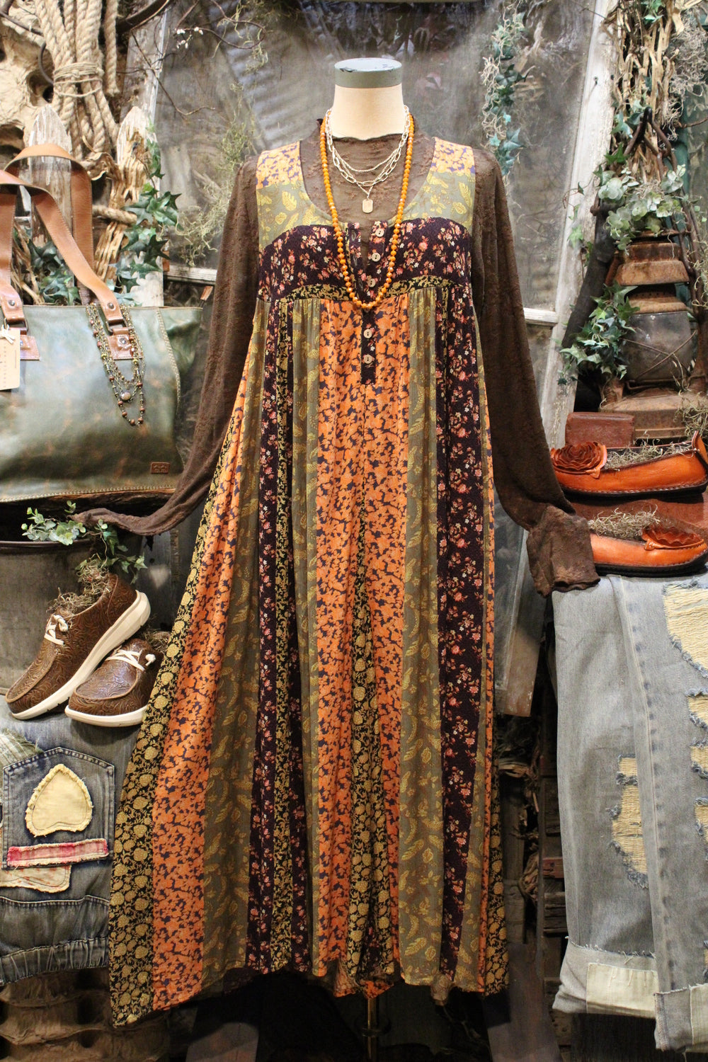 Backroad Orange Floral Romper