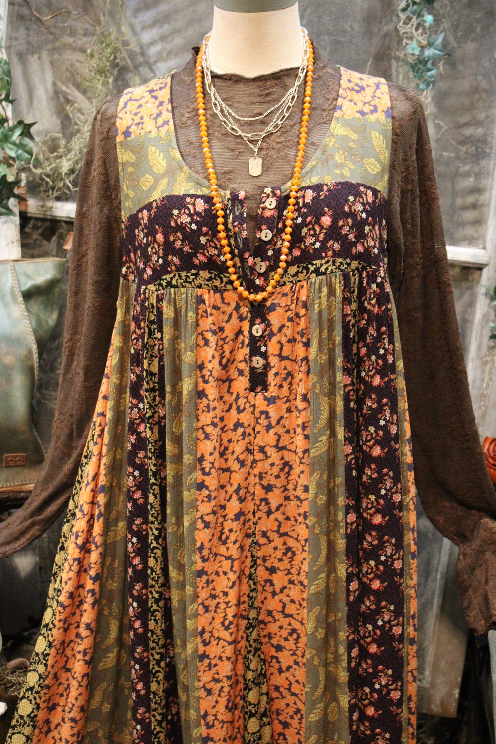 Backroad Orange Floral Romper