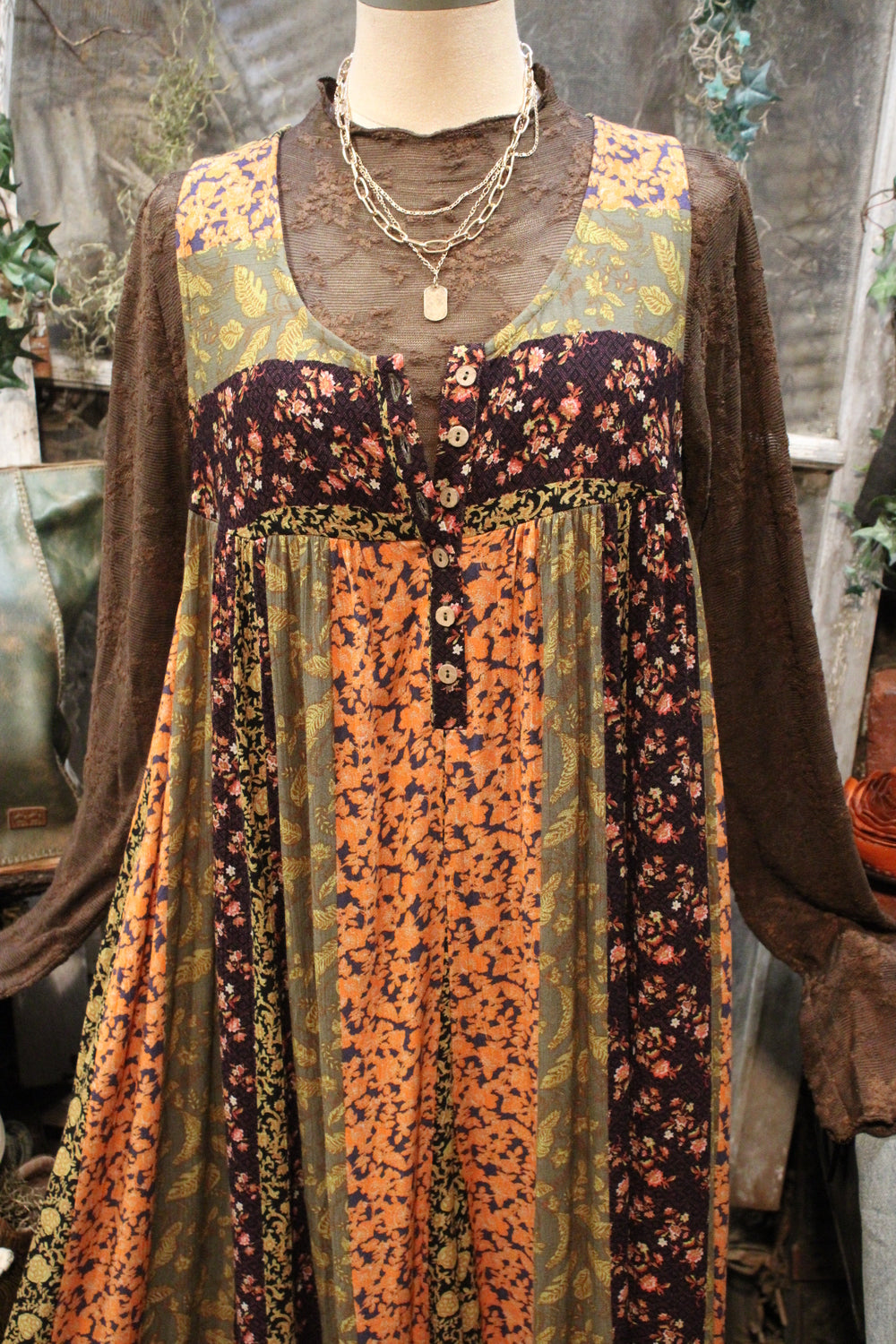 Backroad Orange Floral Romper