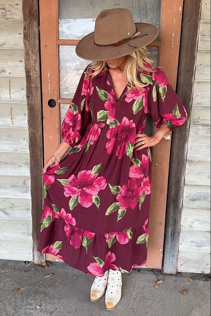 Cabernet Bloom Dress