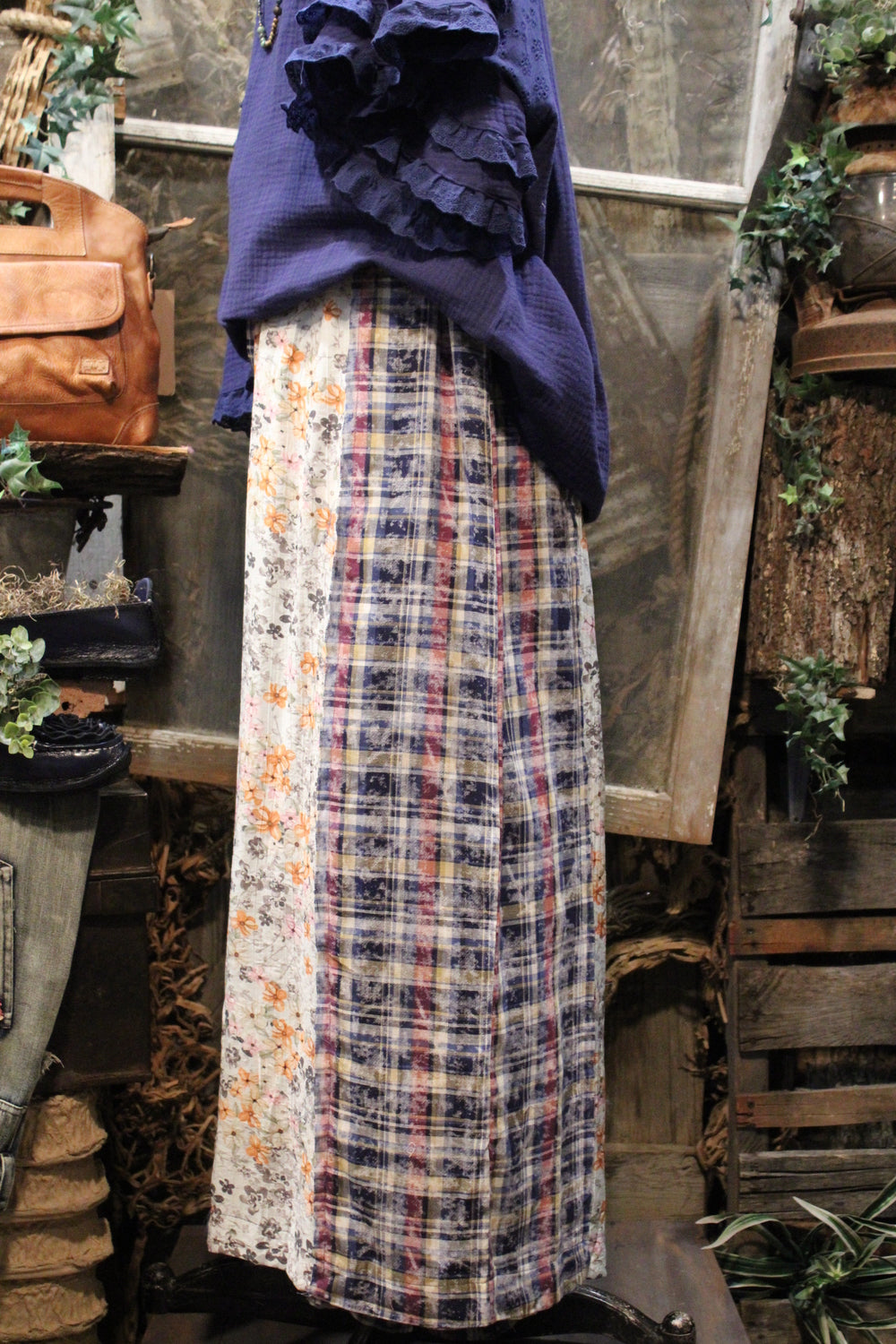 Peach Blossom Plaid Pants