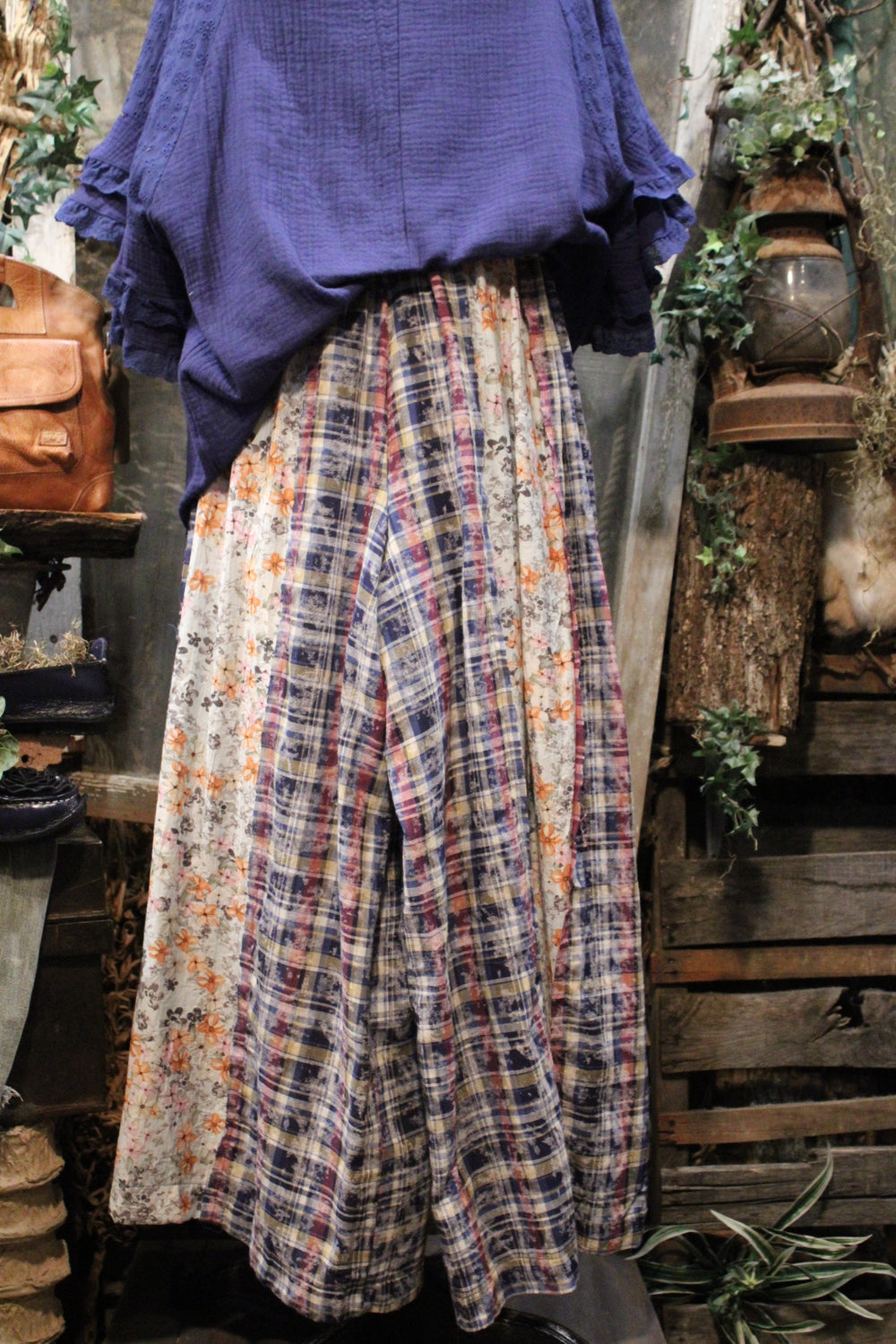 Peach Blossom Plaid Pants