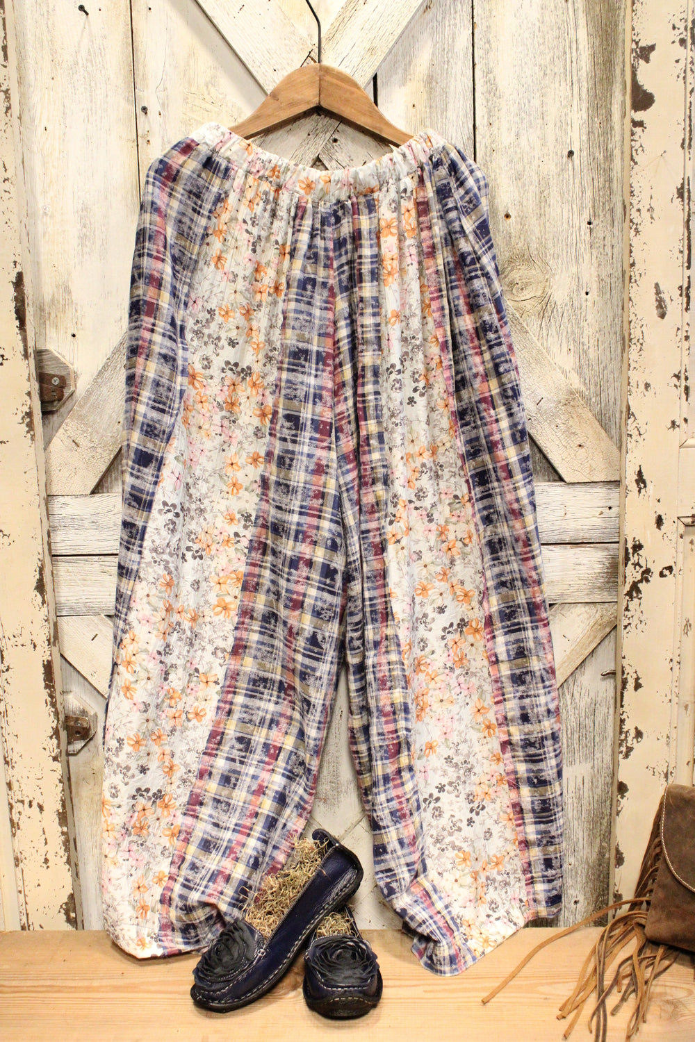 Peach Blossom Plaid Pants