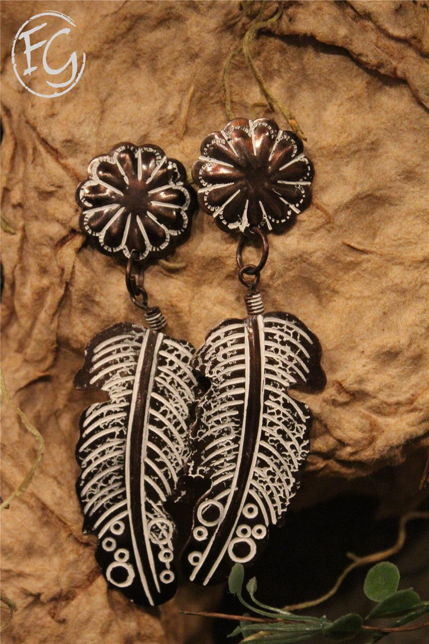 women's dangle earrings, farm girls fancy frills