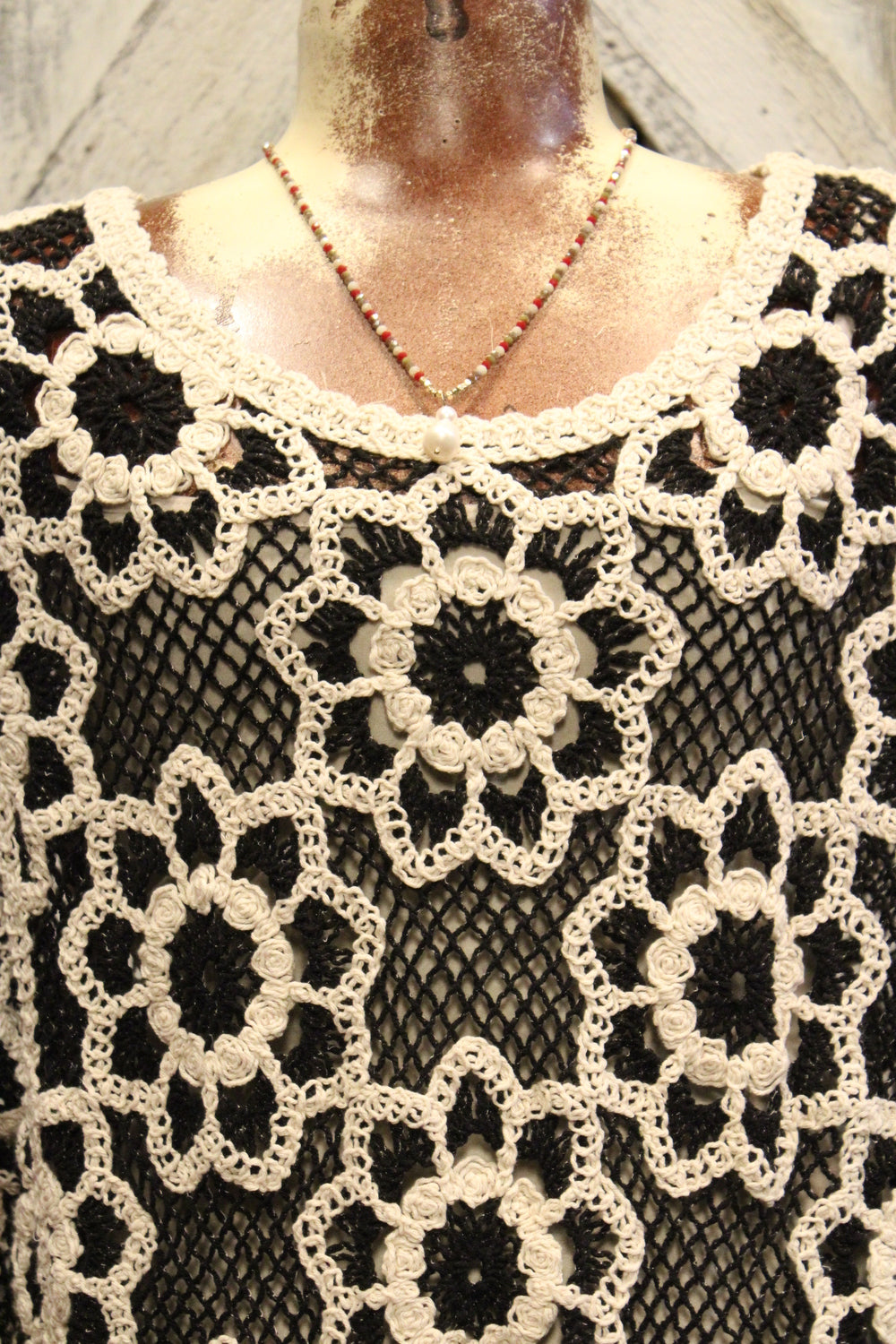 Rustic Rose Crochet Blouse