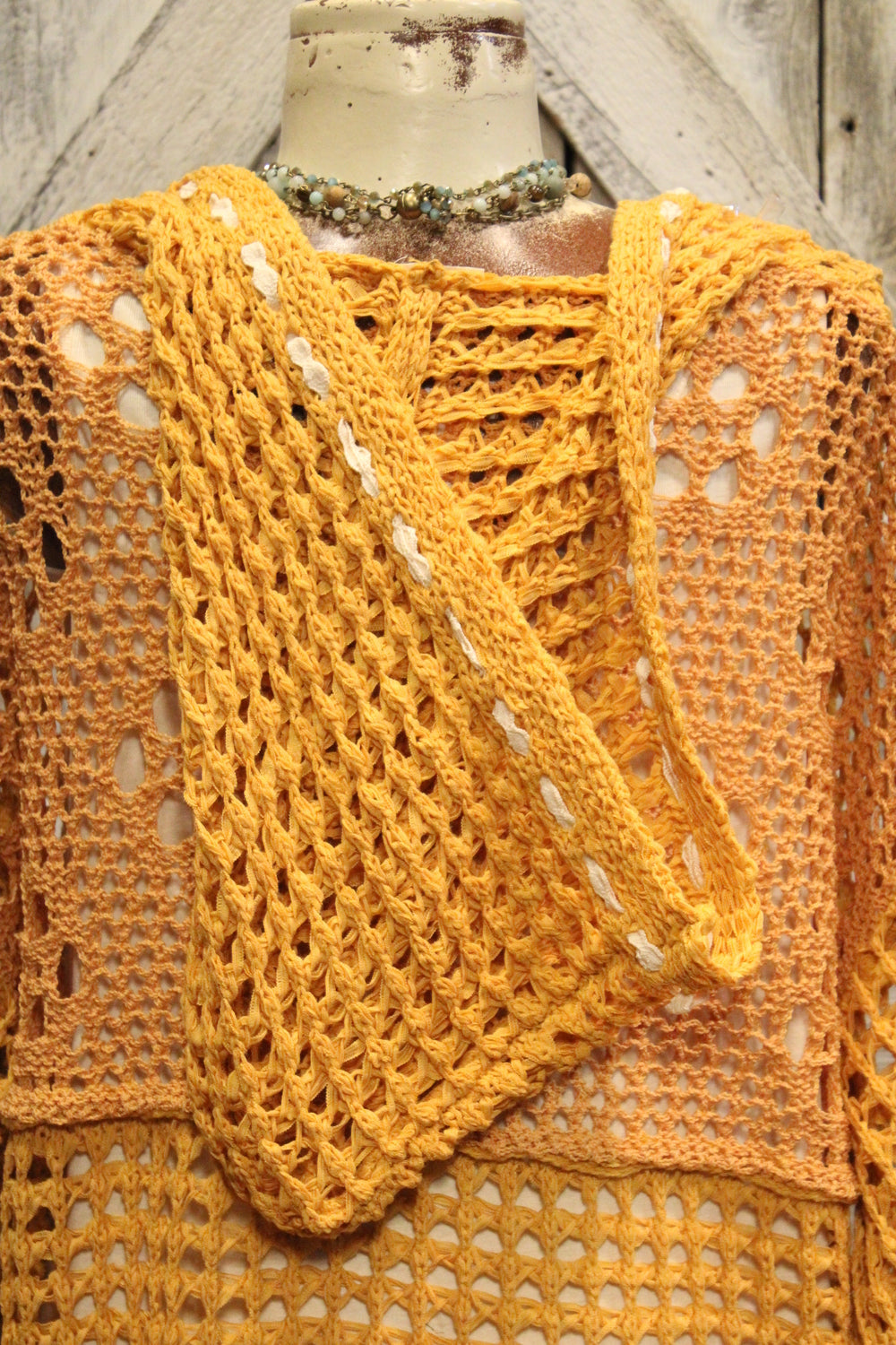 Mustard Mayhem Open Weave Sweater