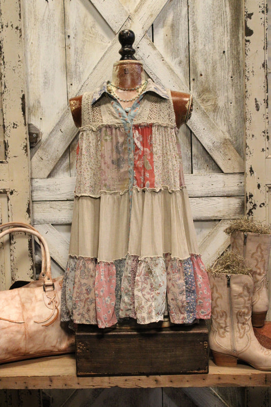 Patchwork Meadow Latte Tank