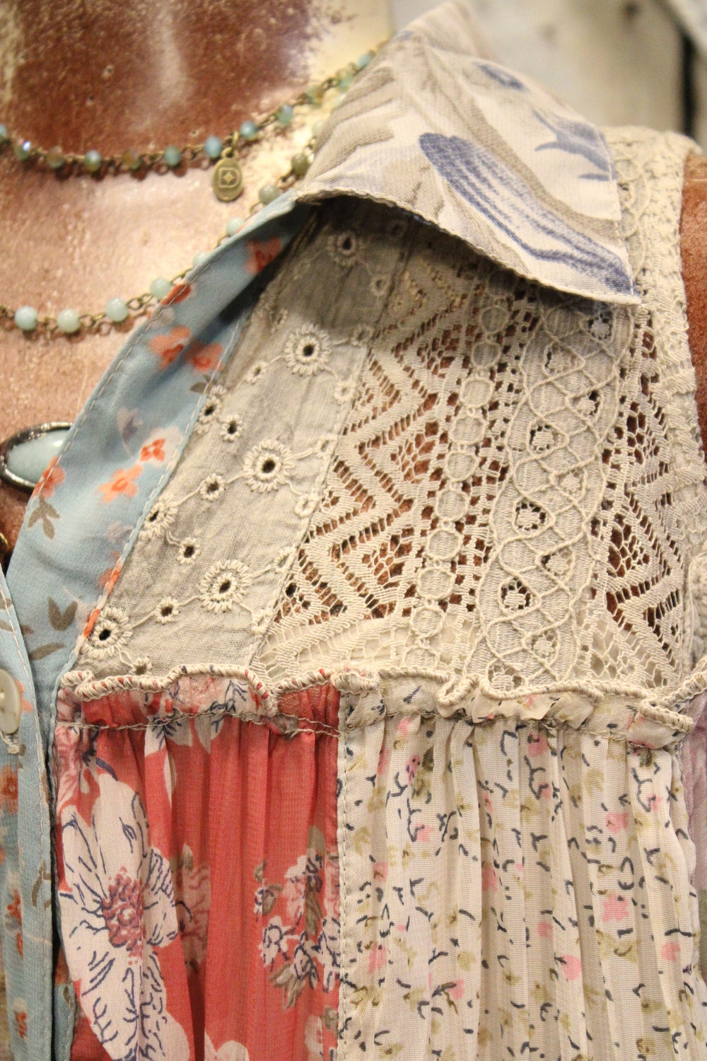 Patchwork Meadow Latte Tank