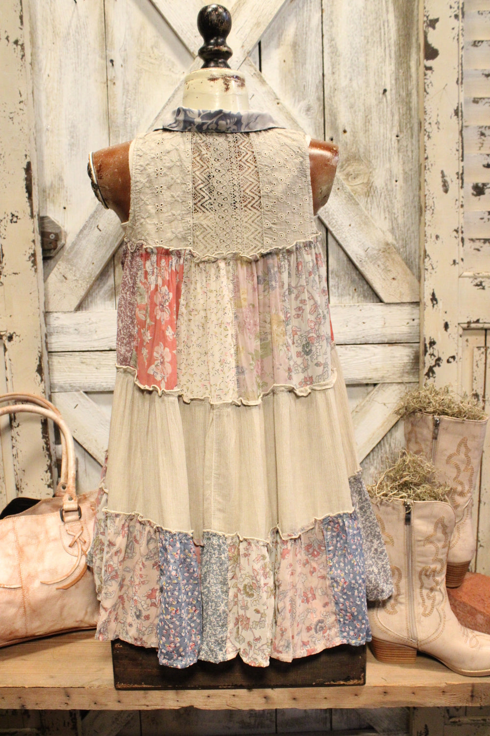 Patchwork Meadow Latte Tank