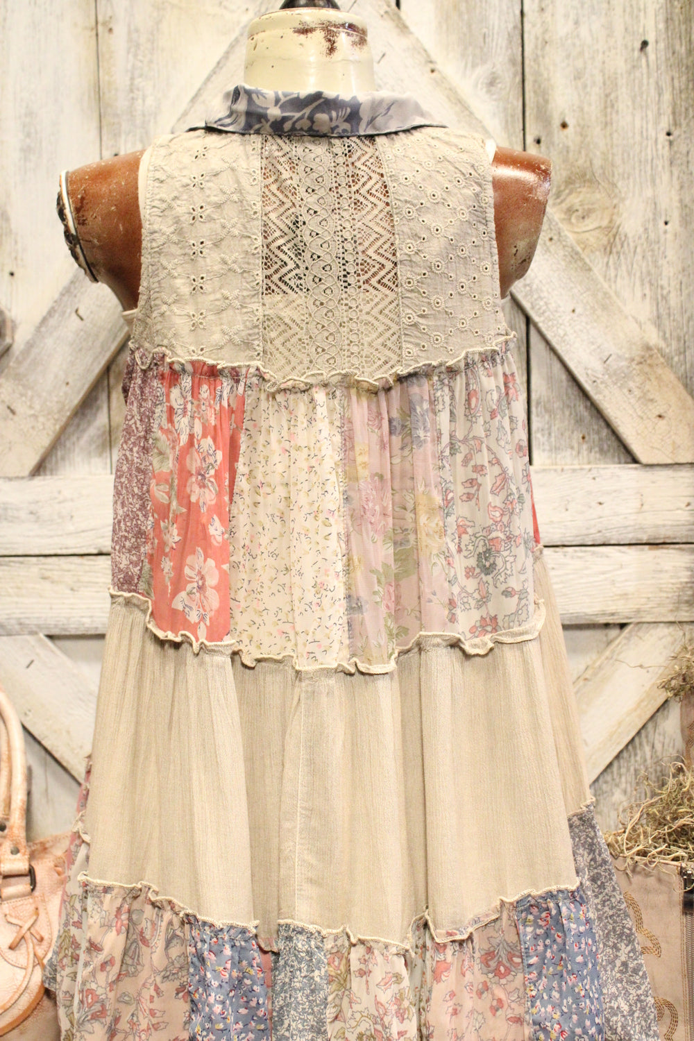Patchwork Meadow Latte Tank