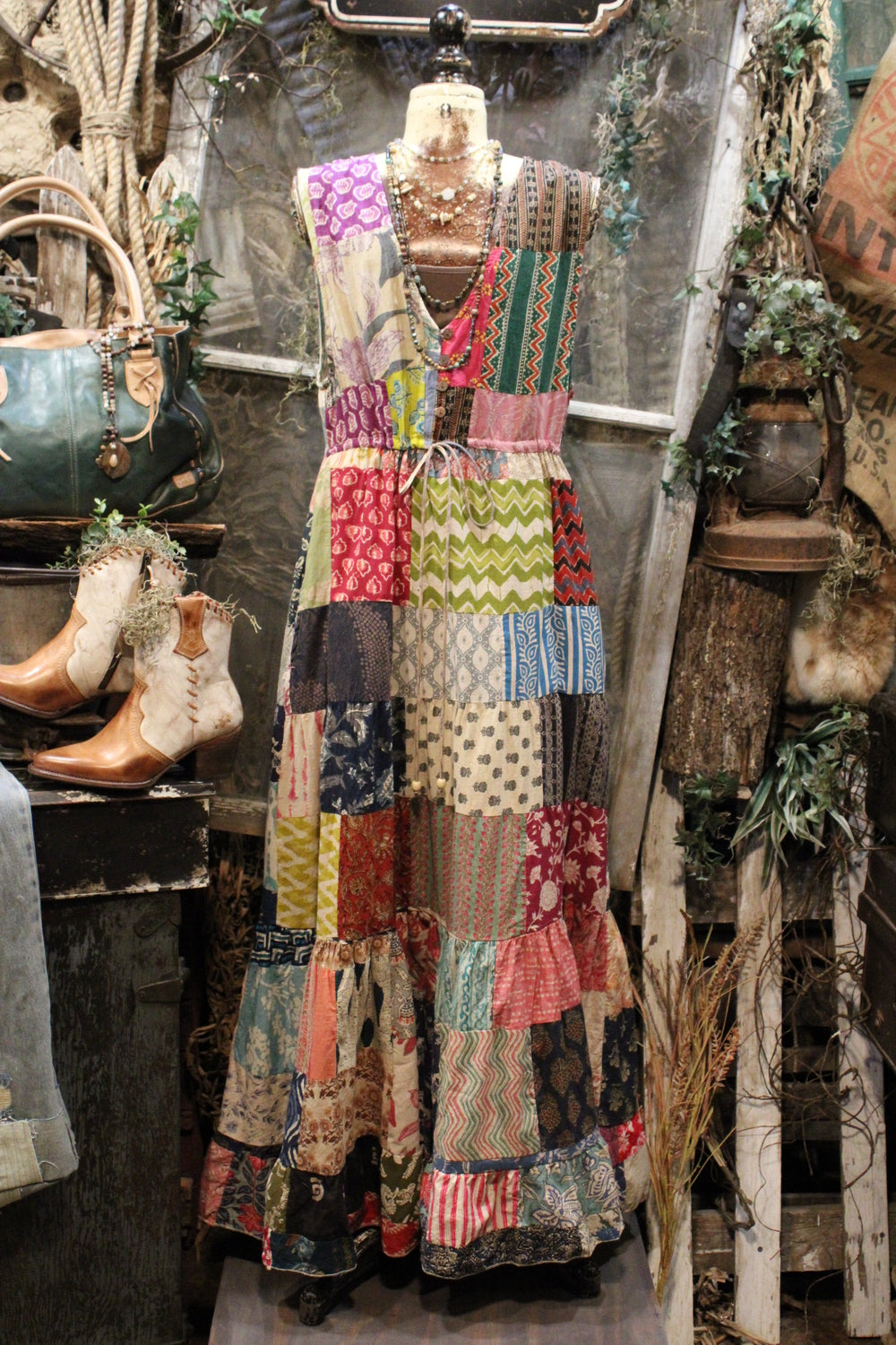 Stitched Together Patchwork Maxi