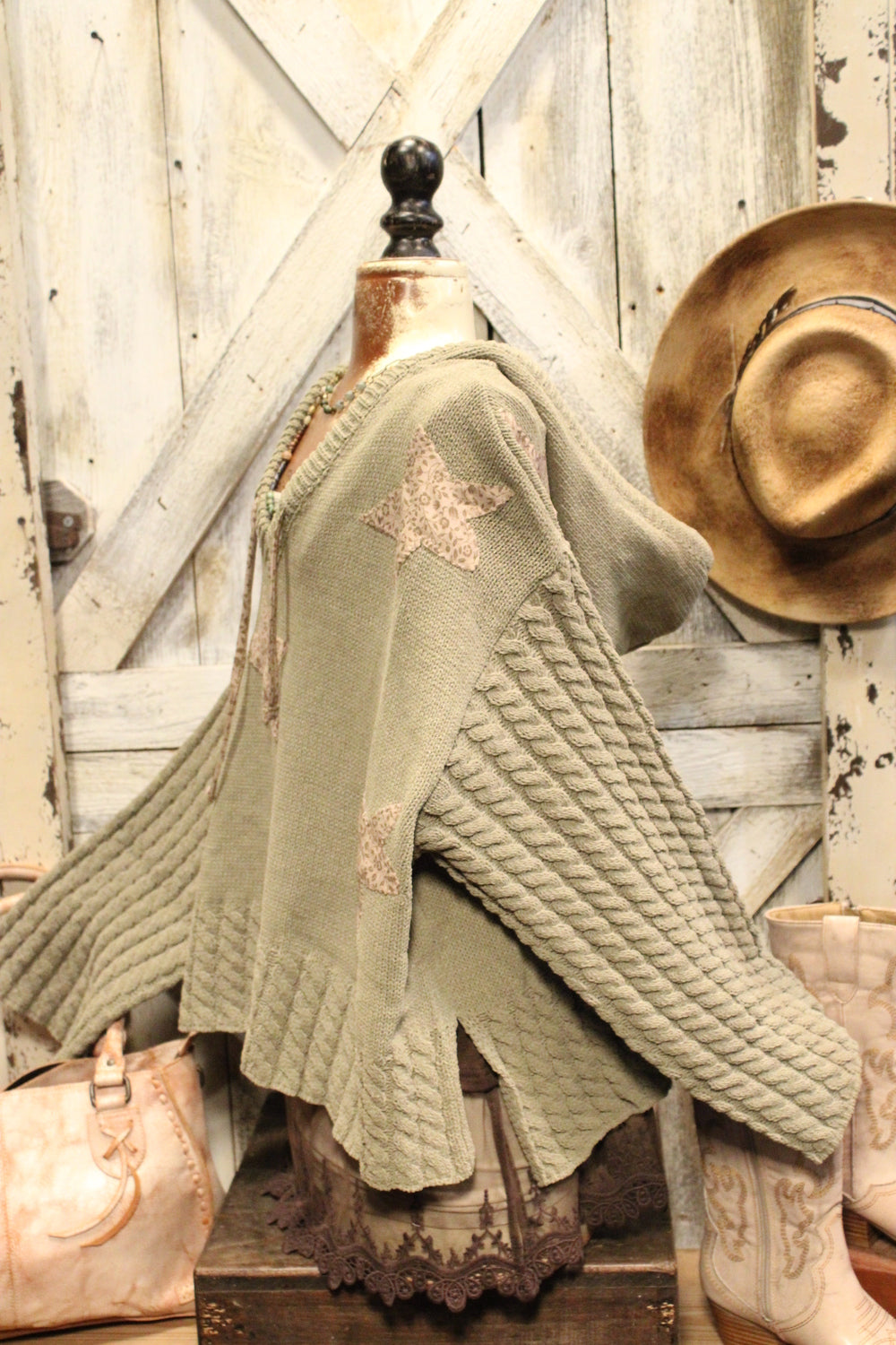 Twilight Tavern Olive Hooded Sweater