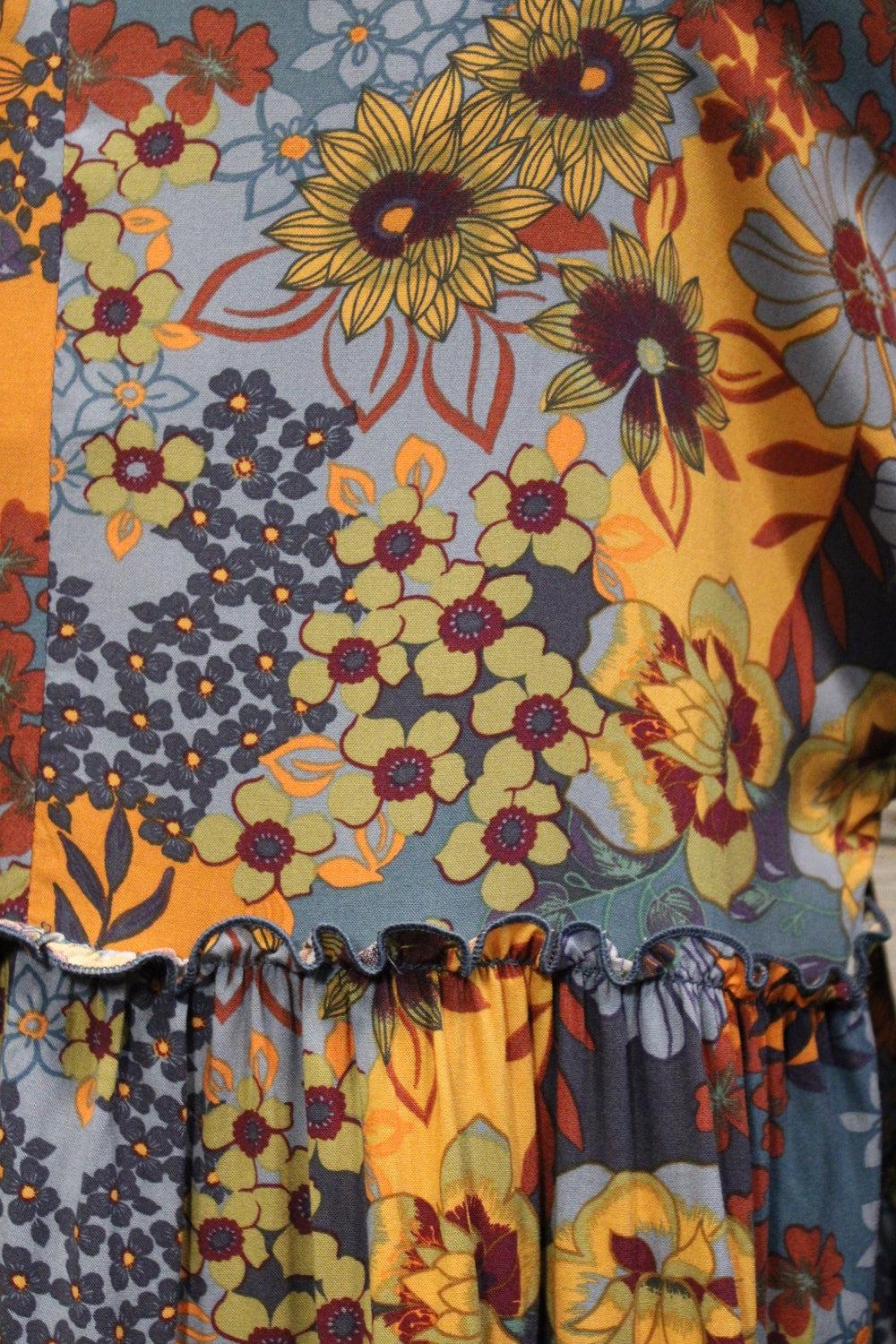 Dusty Blue Floral Blouse