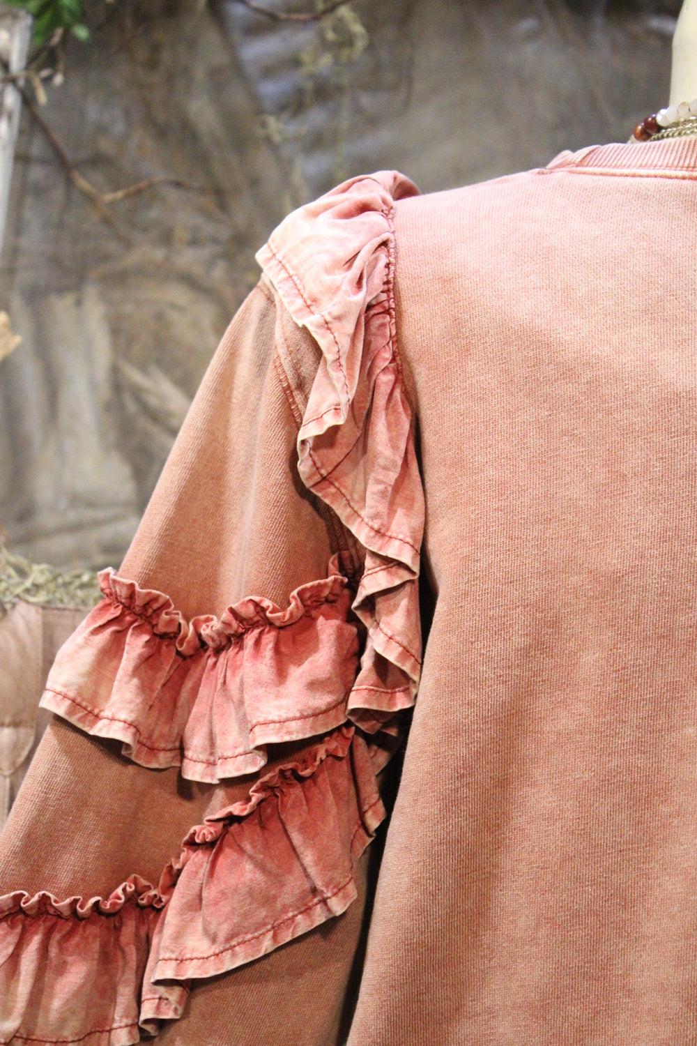 Antique Rose Ruffle Sweatshirt