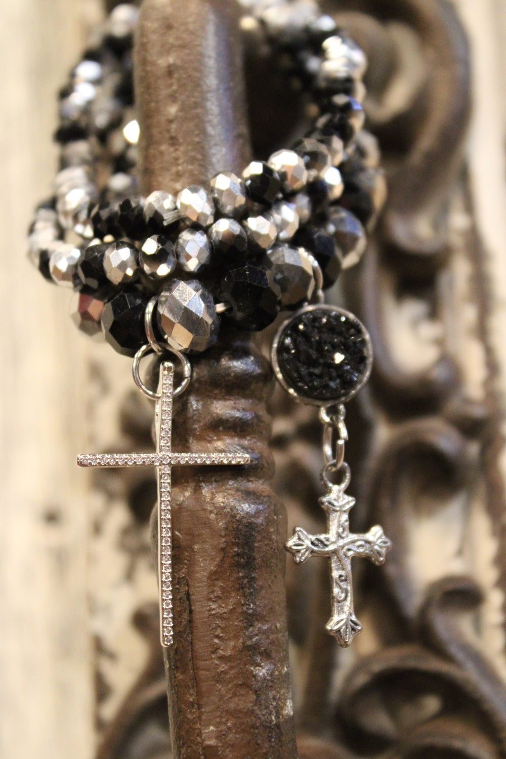 Midnight Cross Bracelet Set