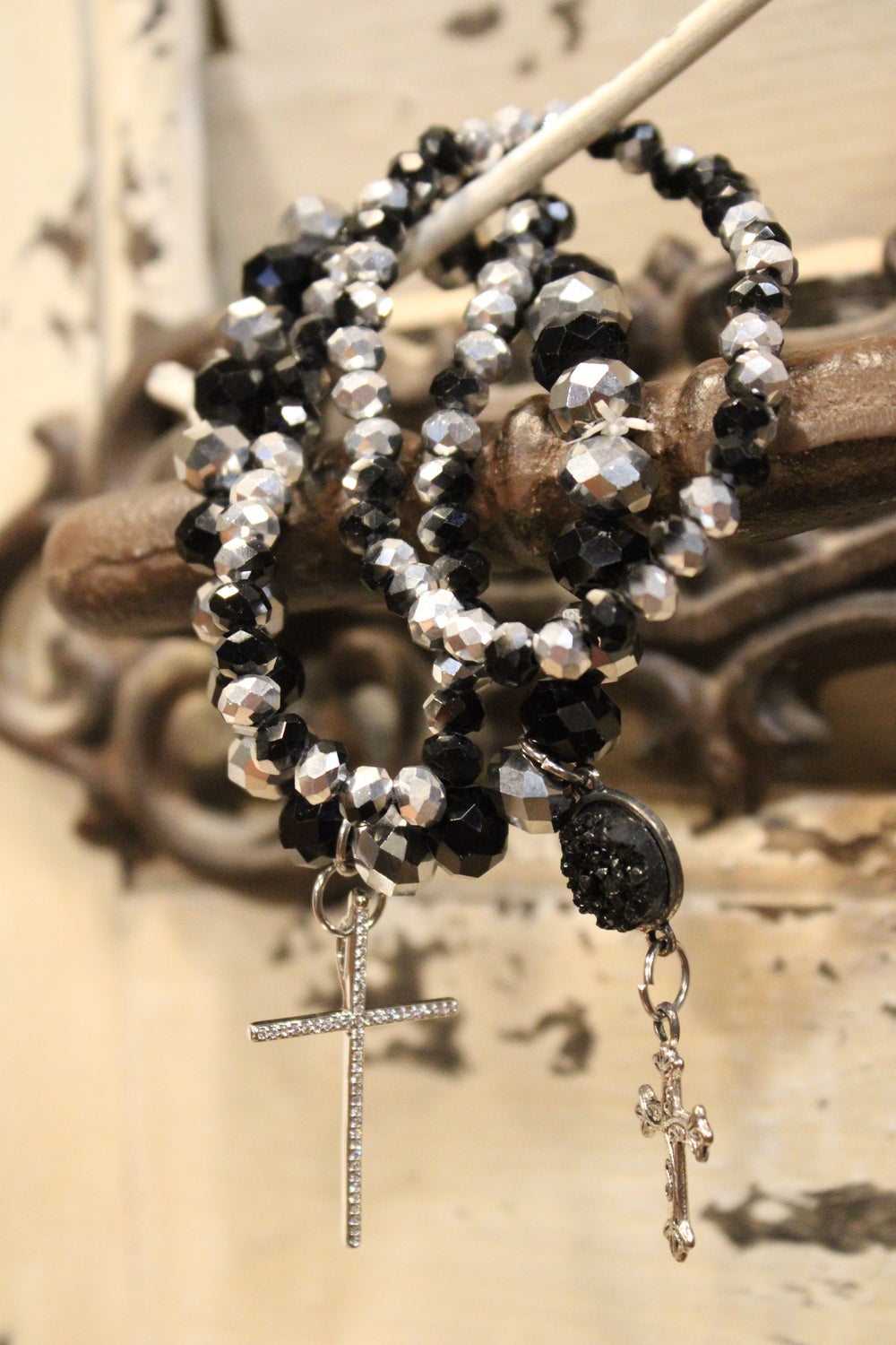 Midnight Cross Bracelet Set