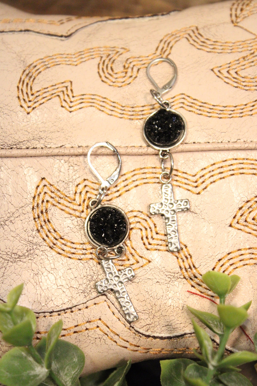 Midnight Cross Earrings