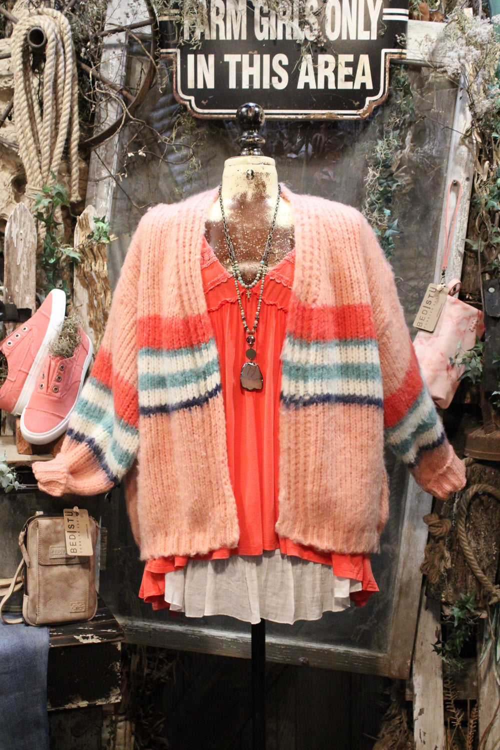 Woven Dreams Coral Cardigan