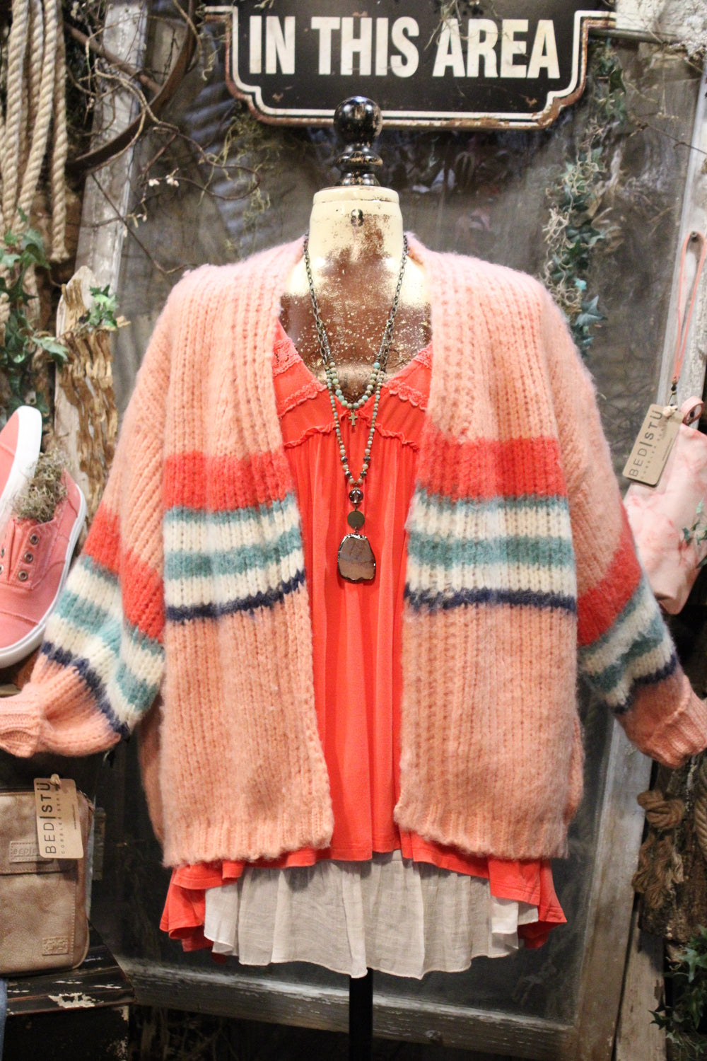 Woven Dreams Coral Cardigan