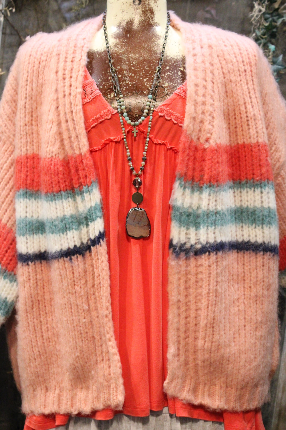 Woven Dreams Coral Cardigan