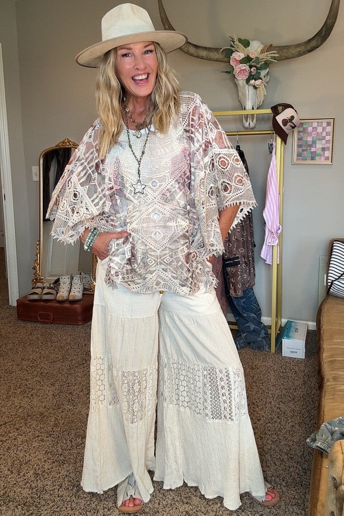 Enchanted Evening Vintage Bird Poncho