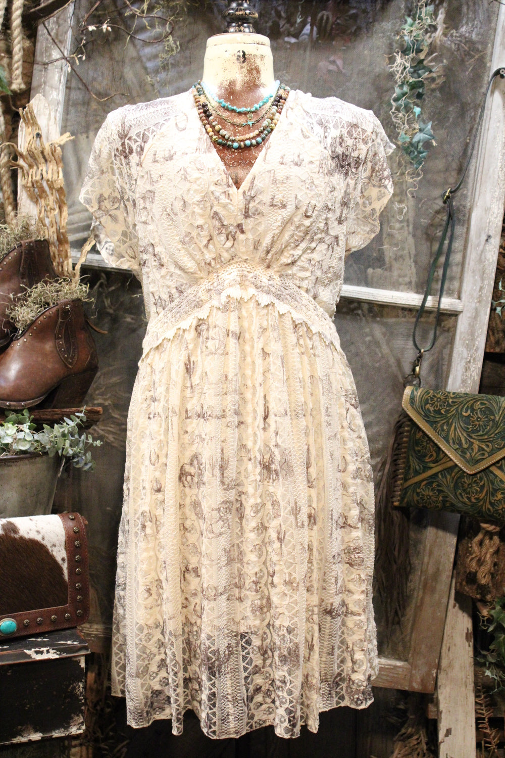 Pop Star Old West Beige Dress