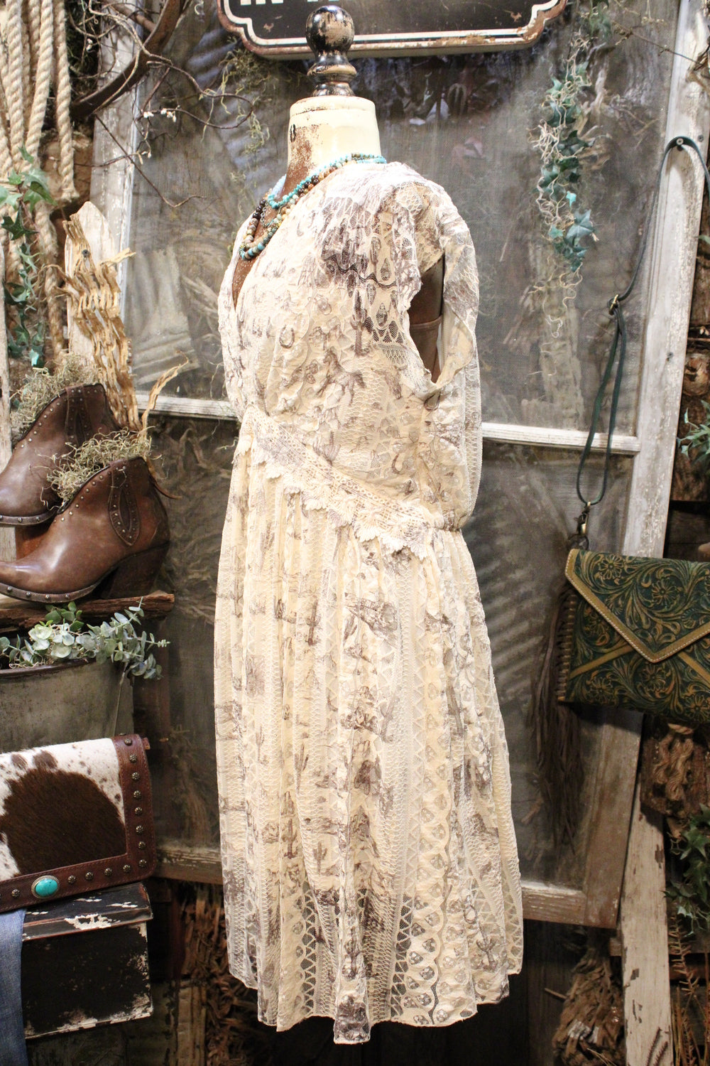 Pop Star Old West Beige Dress