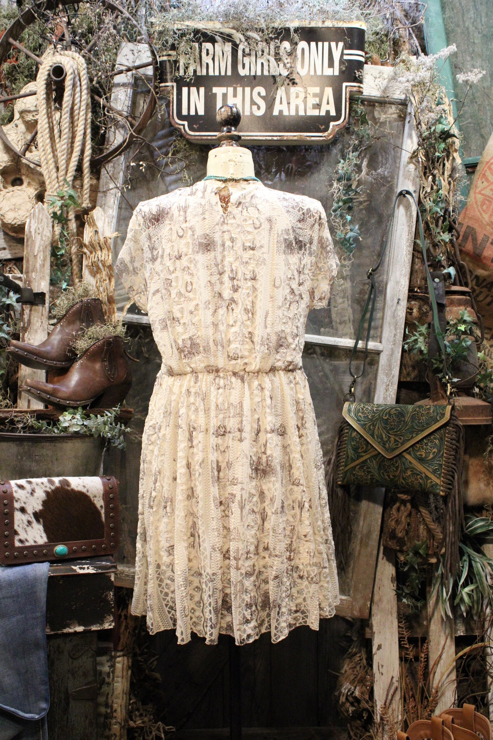 Pop Star Old West Beige Dress