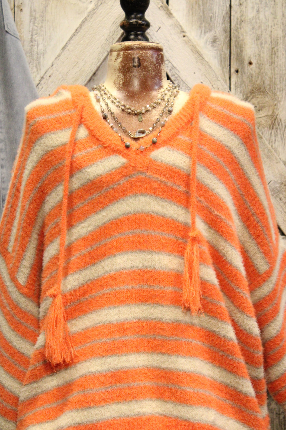 Echo Valley Orange Hooded Sweater