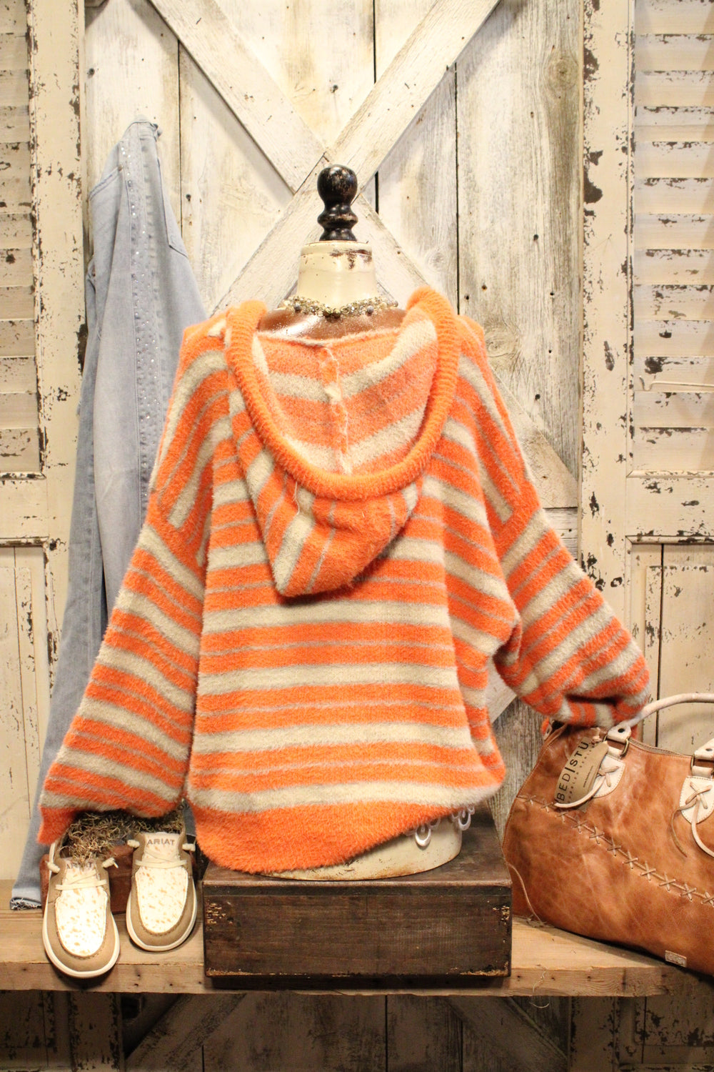 Echo Valley Orange Hooded Sweater