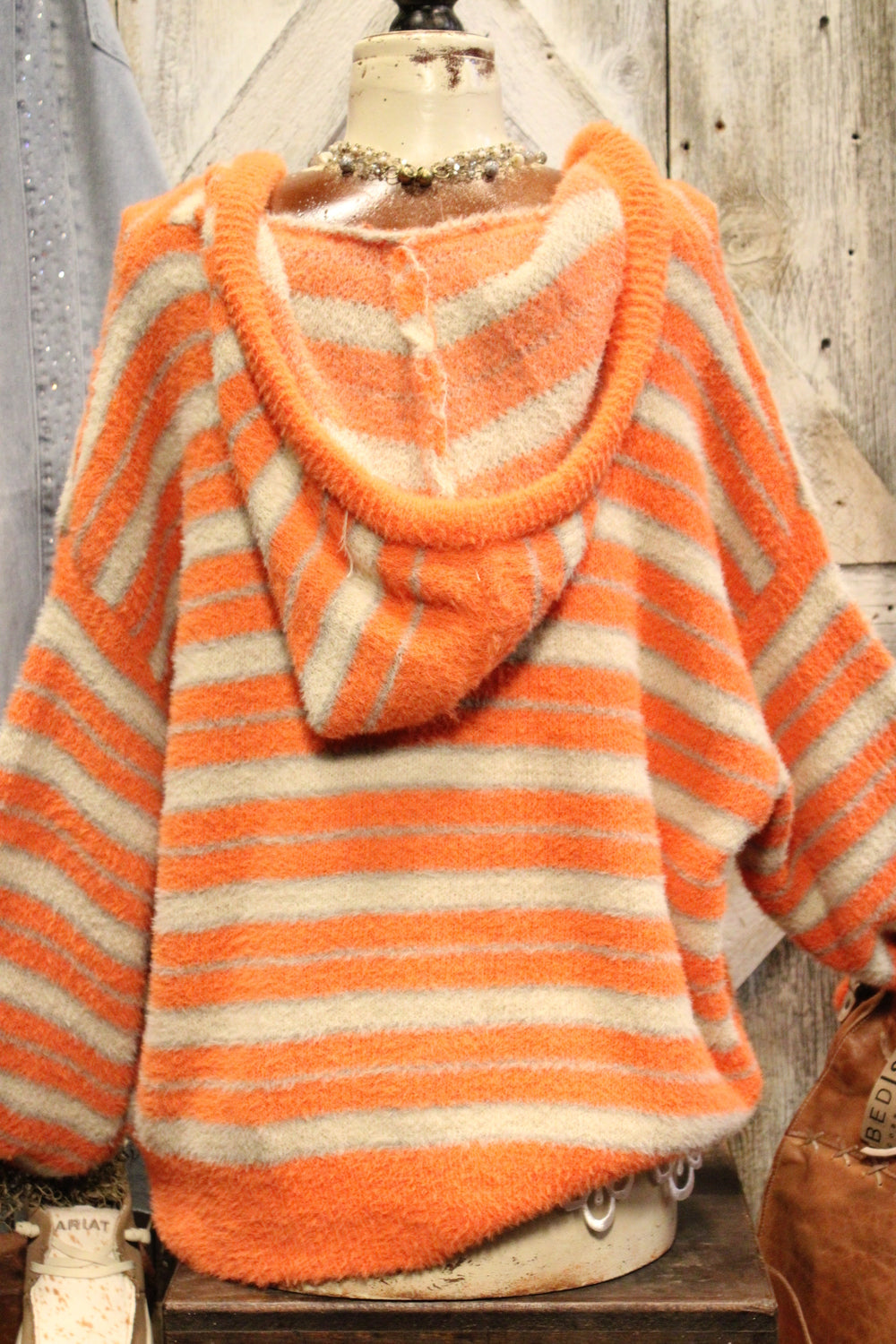 Echo Valley Orange Hooded Sweater