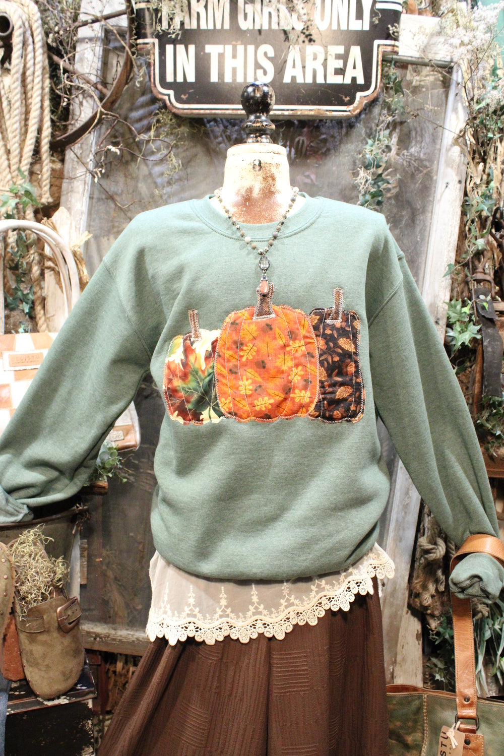 FGO Pick Of The Patch Handmade Applique Sweatshirt