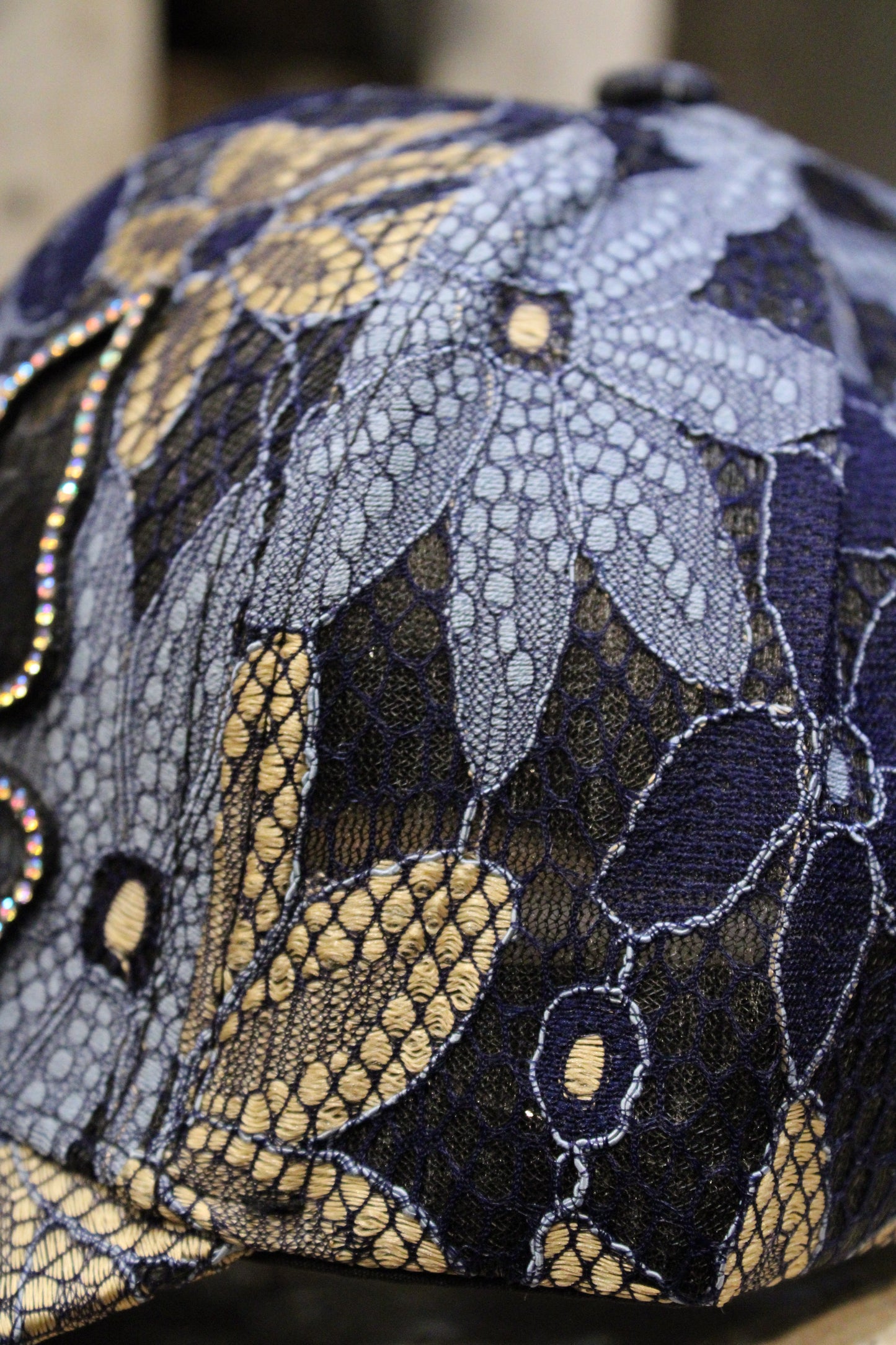 Lace Lux Blue Butterfly Cap