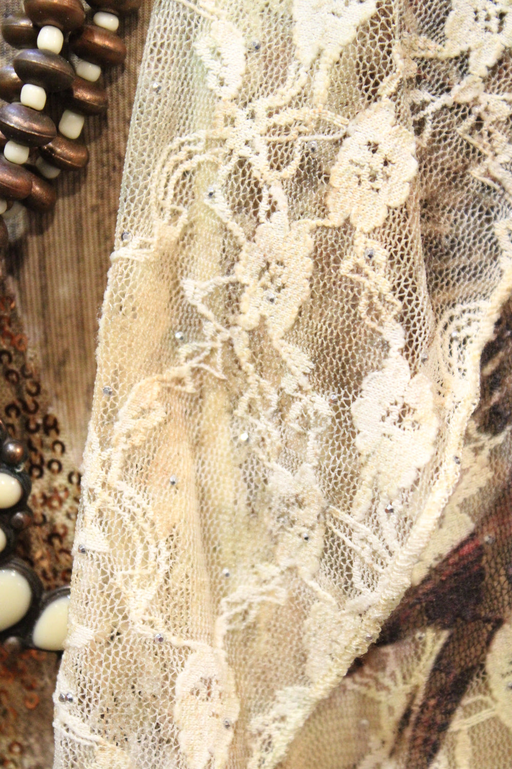 Fancy That Vintage Bird Beige Cardigan