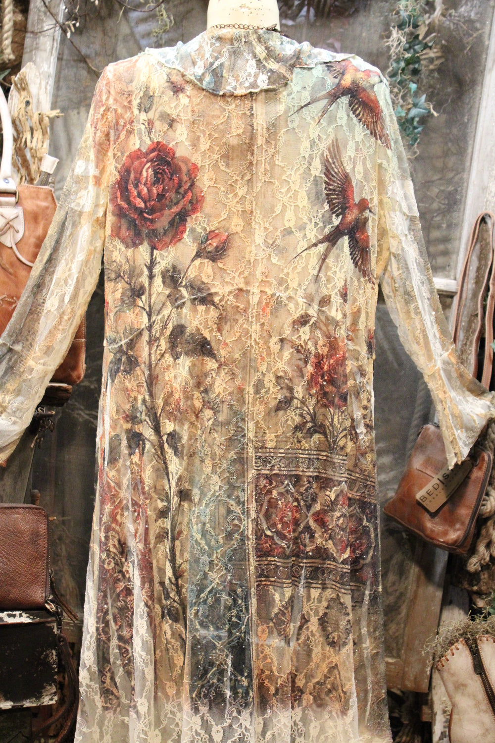 Fancy That Vintage Bird Beige Cardigan