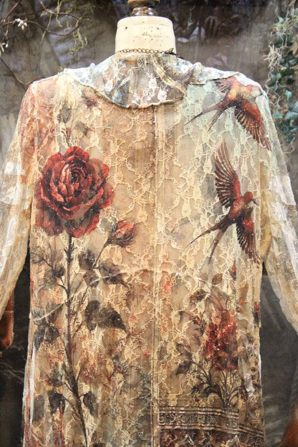 Fancy That Vintage Bird Beige Cardigan
