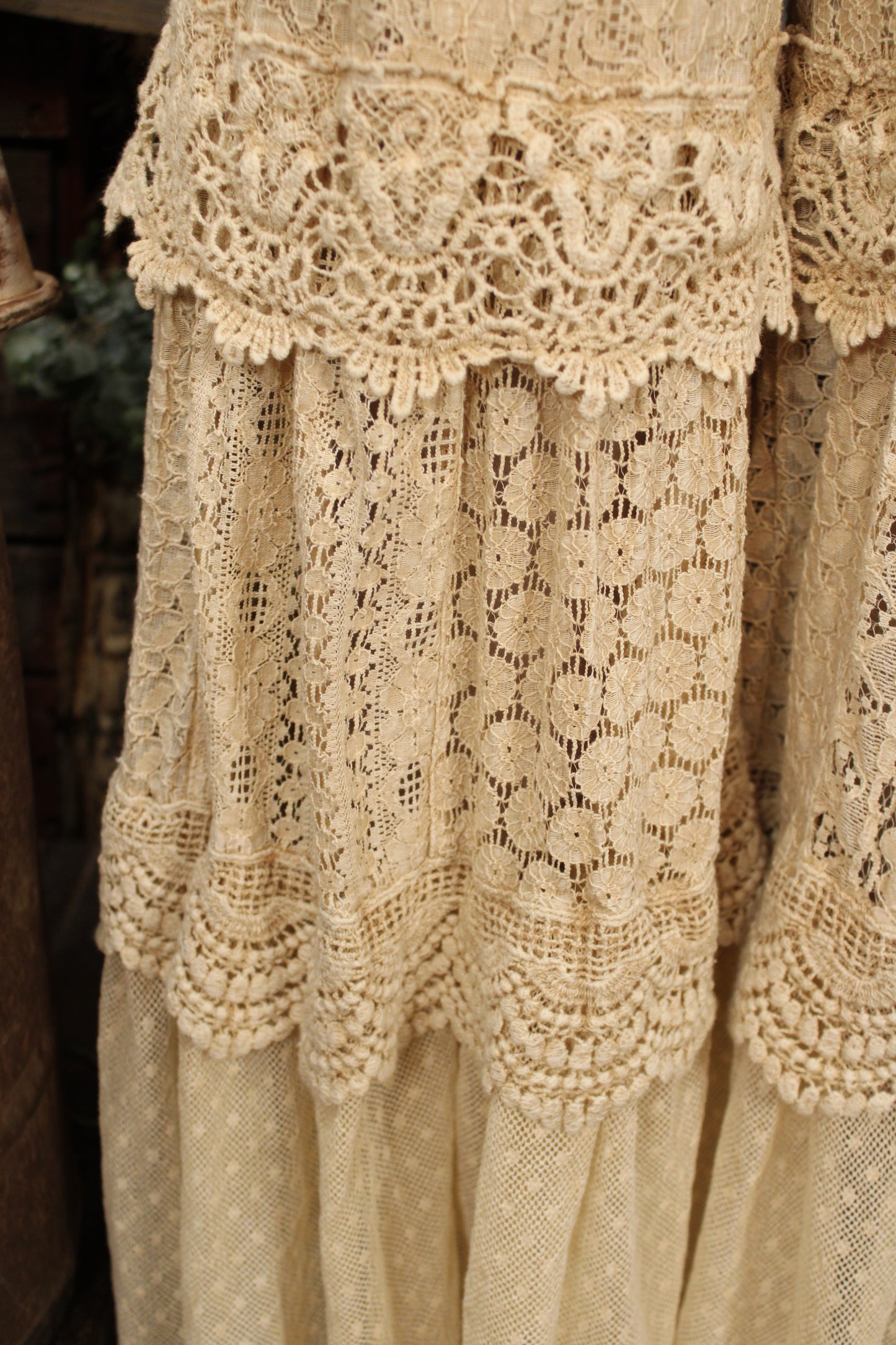 Heirloom Lace Latte Ruffle Pants