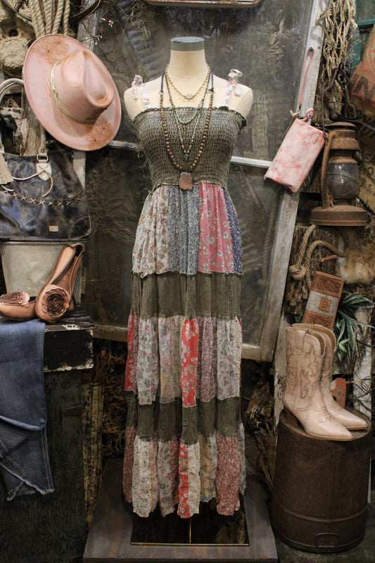 Mismatched Mindy Gravel Patched Maxi Dress