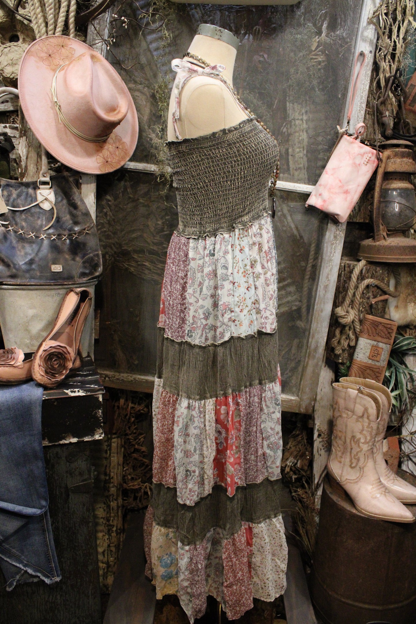 Mismatched Mindy Gravel Patched Maxi Dress