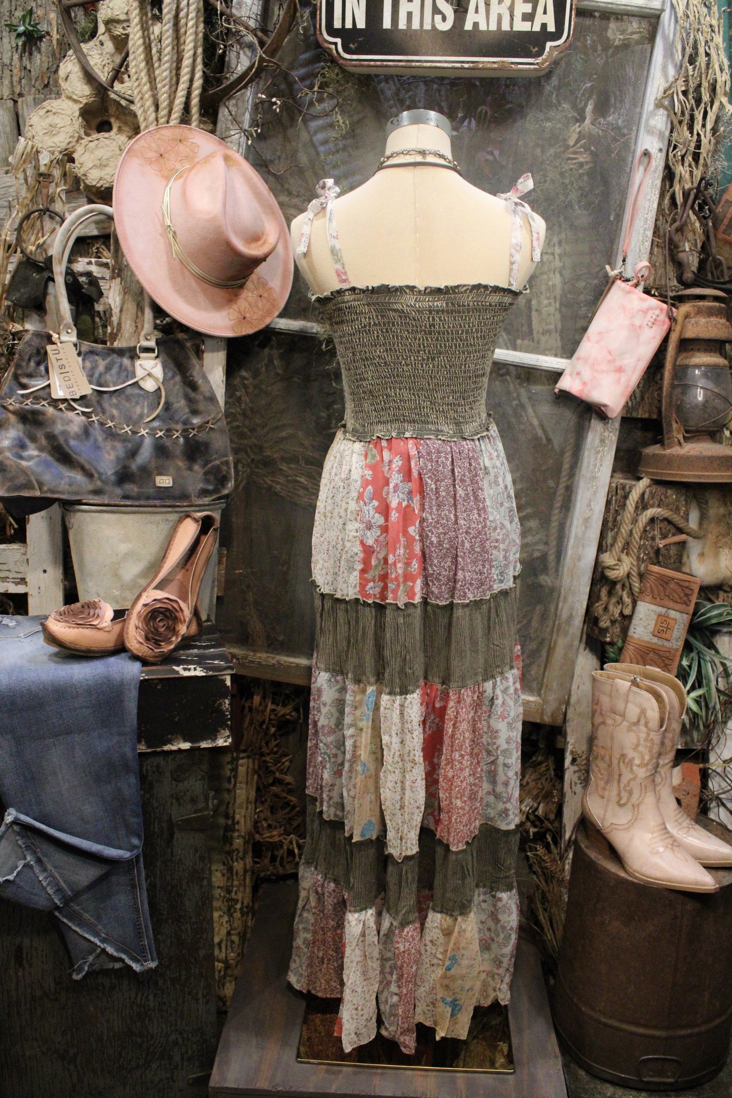 Mismatched Mindy Gravel Patched Maxi Dress