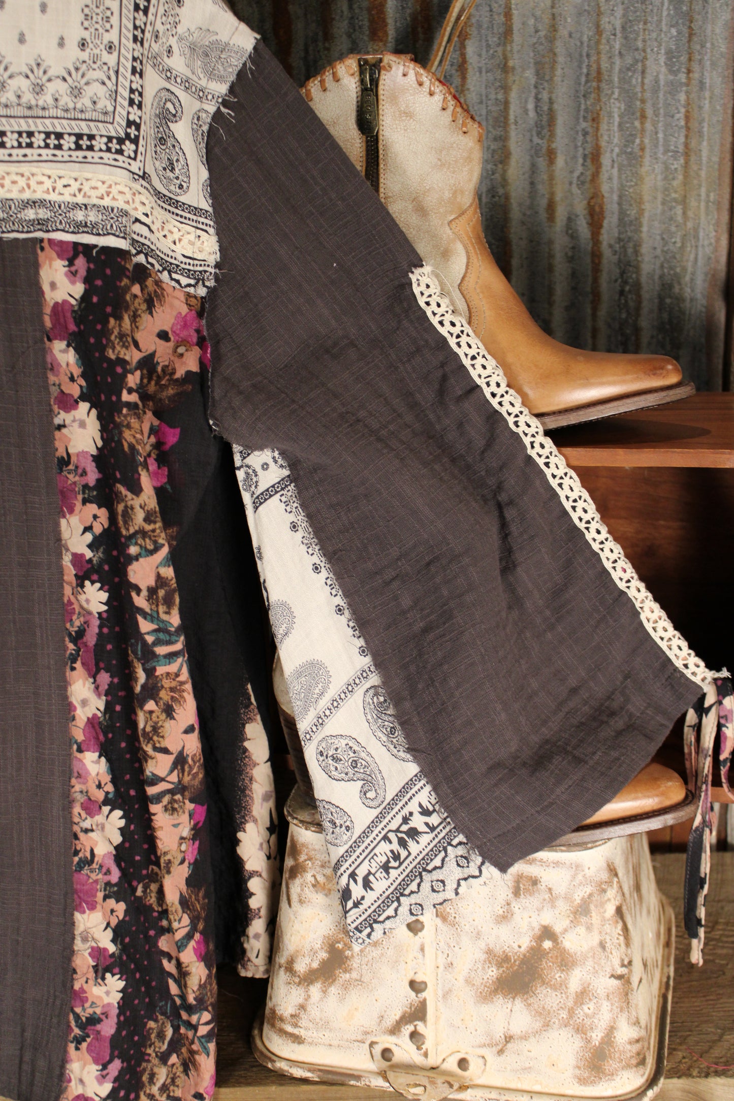 Lacevine Floral Charcoal Blouse
