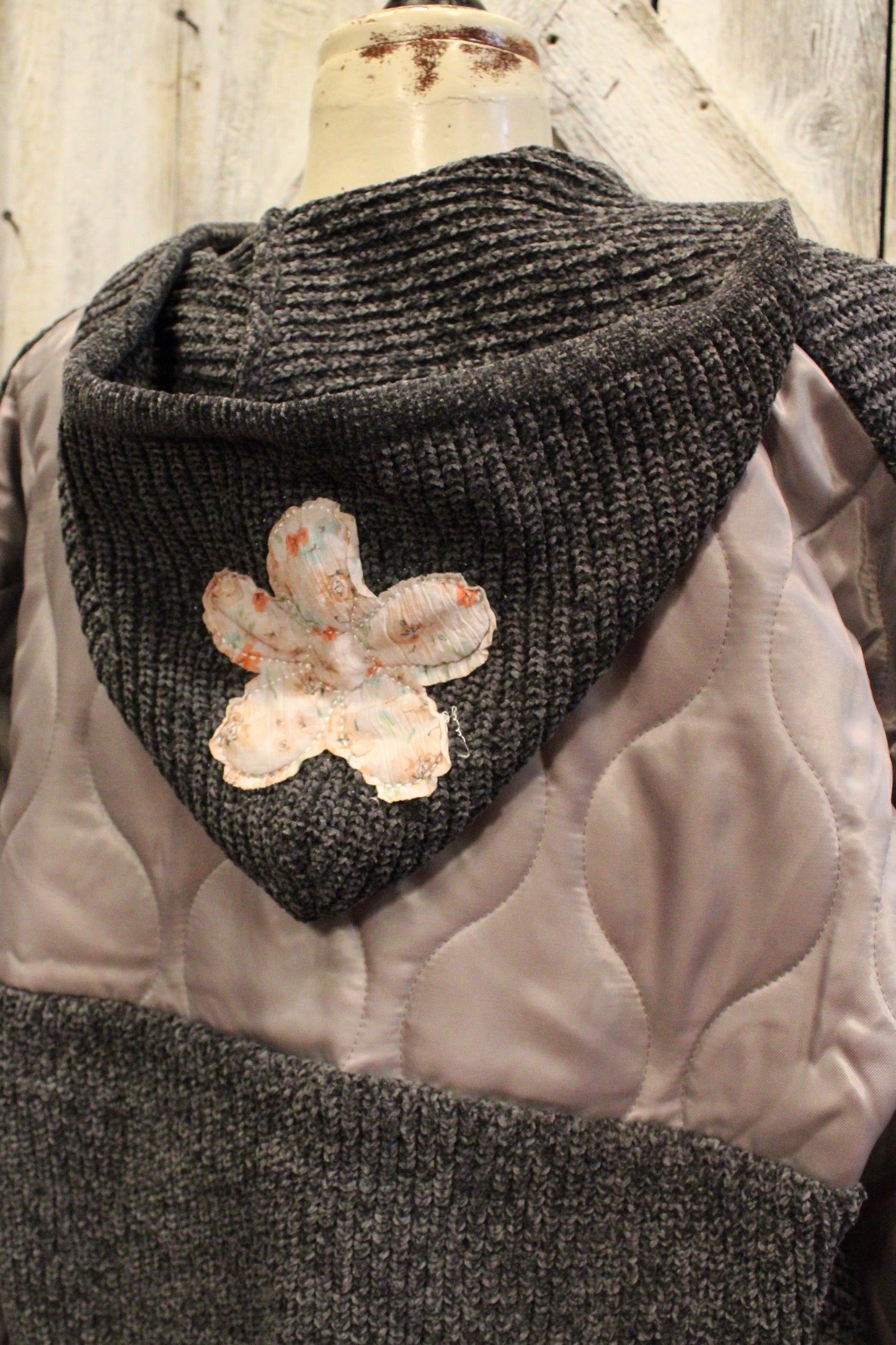 Charcoal Jacket with Floral