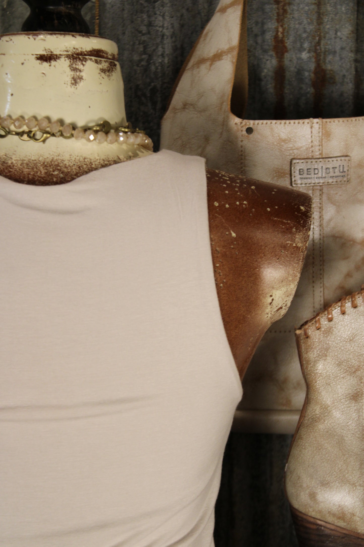 Velora Sand Beige Tank Top