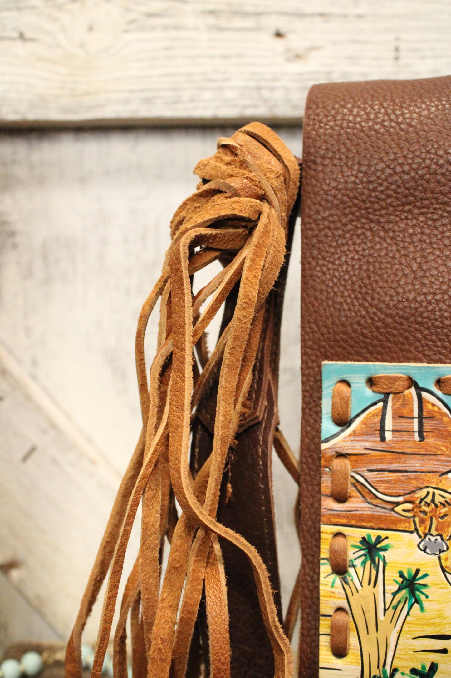 Longhorn Leather Crossbody Bag