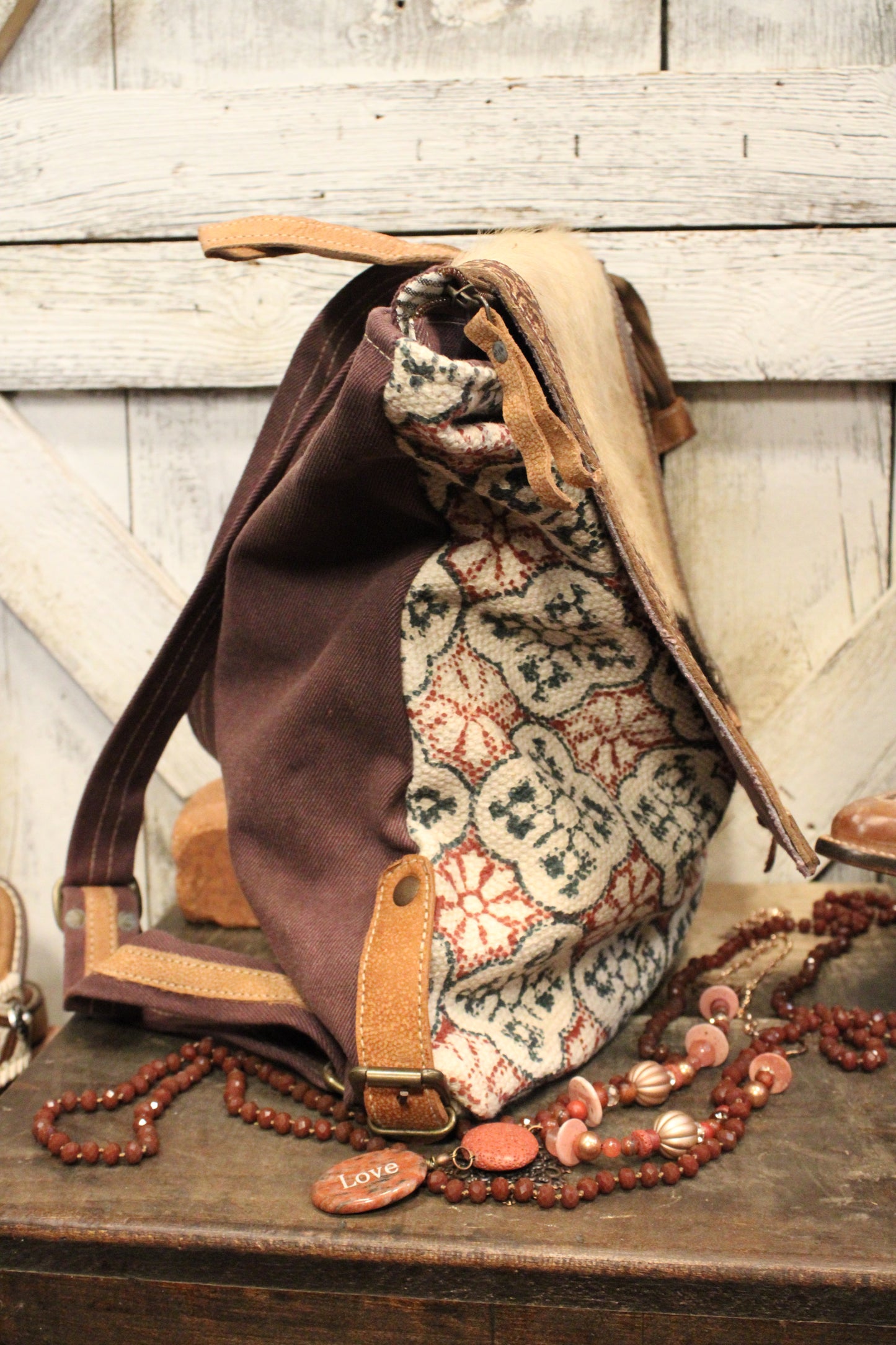 Cowgirl Cutie Backpack Upcycled Canvas Bag