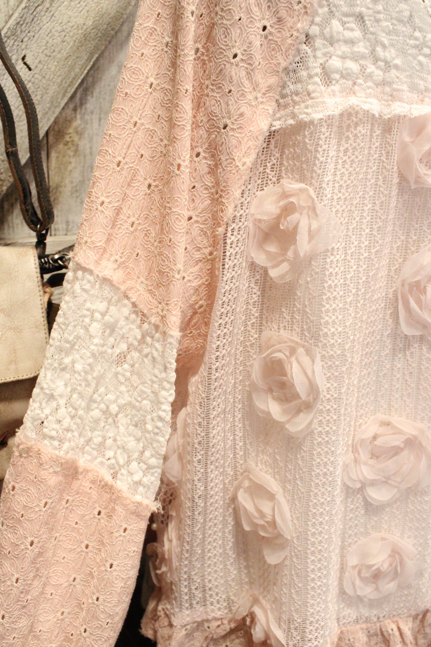 Diamonds and Pearls Strawberry Yogurt Eyelet Jacket