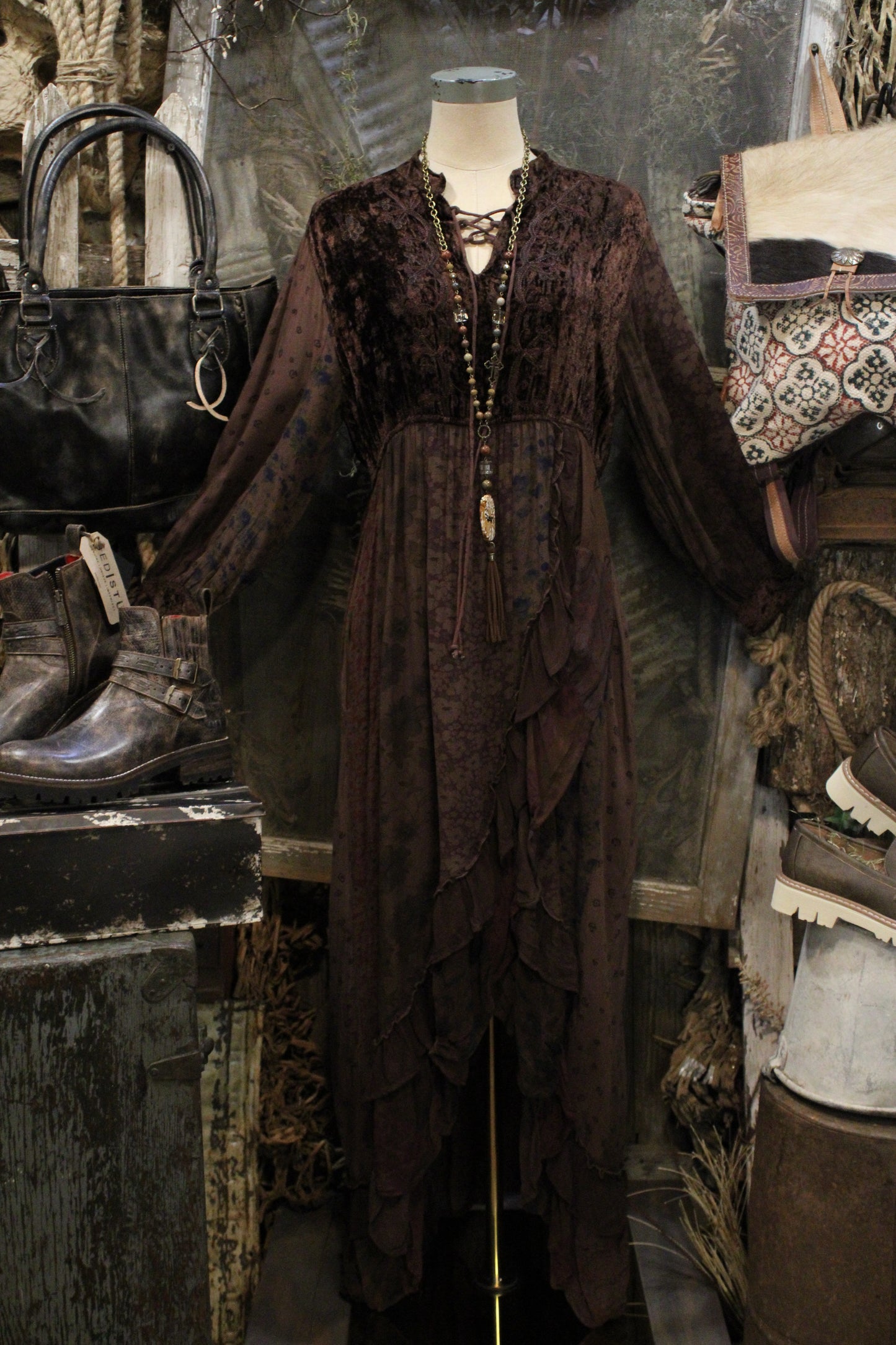 Chestnut Ridge Wrapped Midi Dress