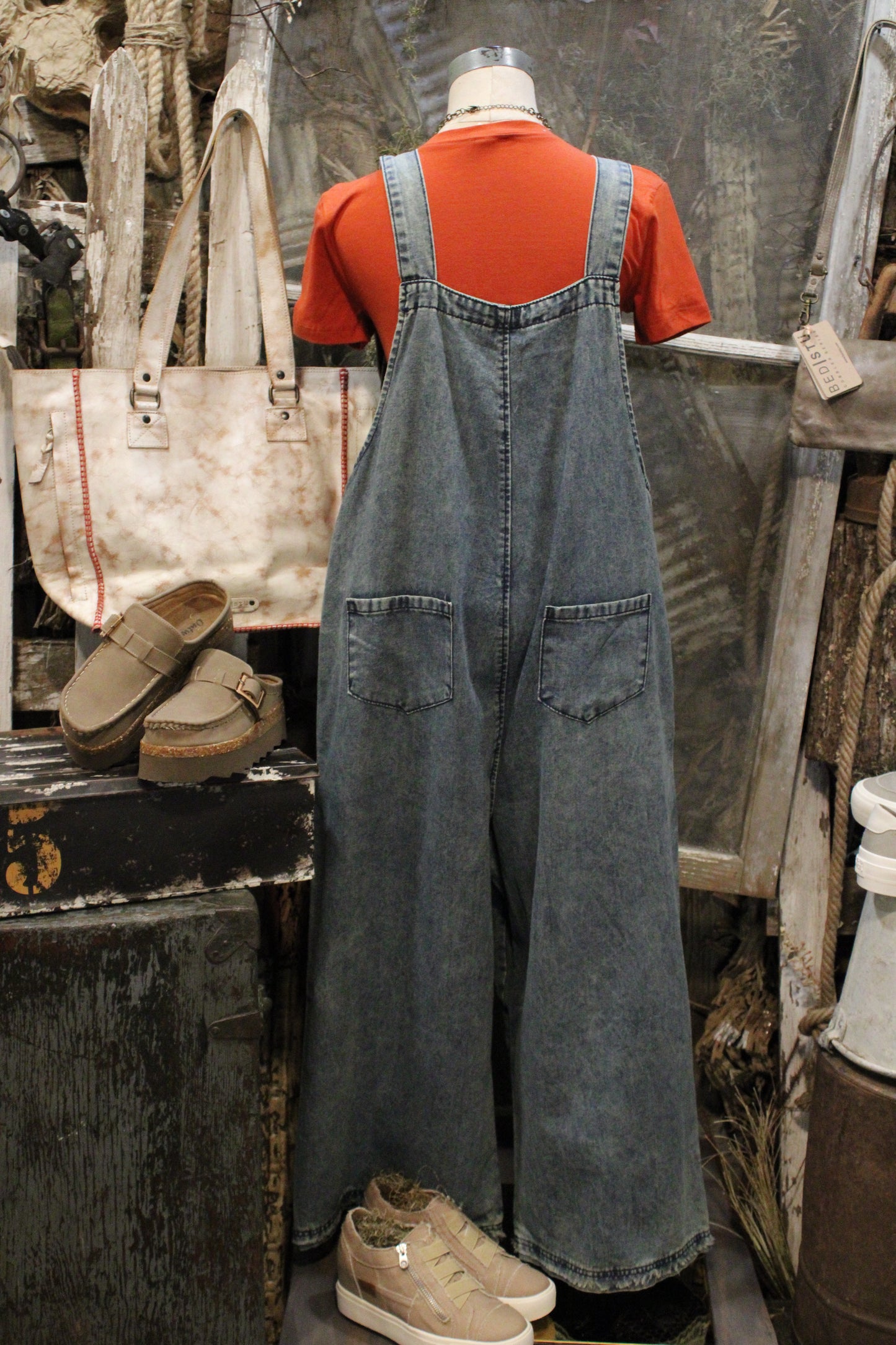 Flower Patch Denim Overalls