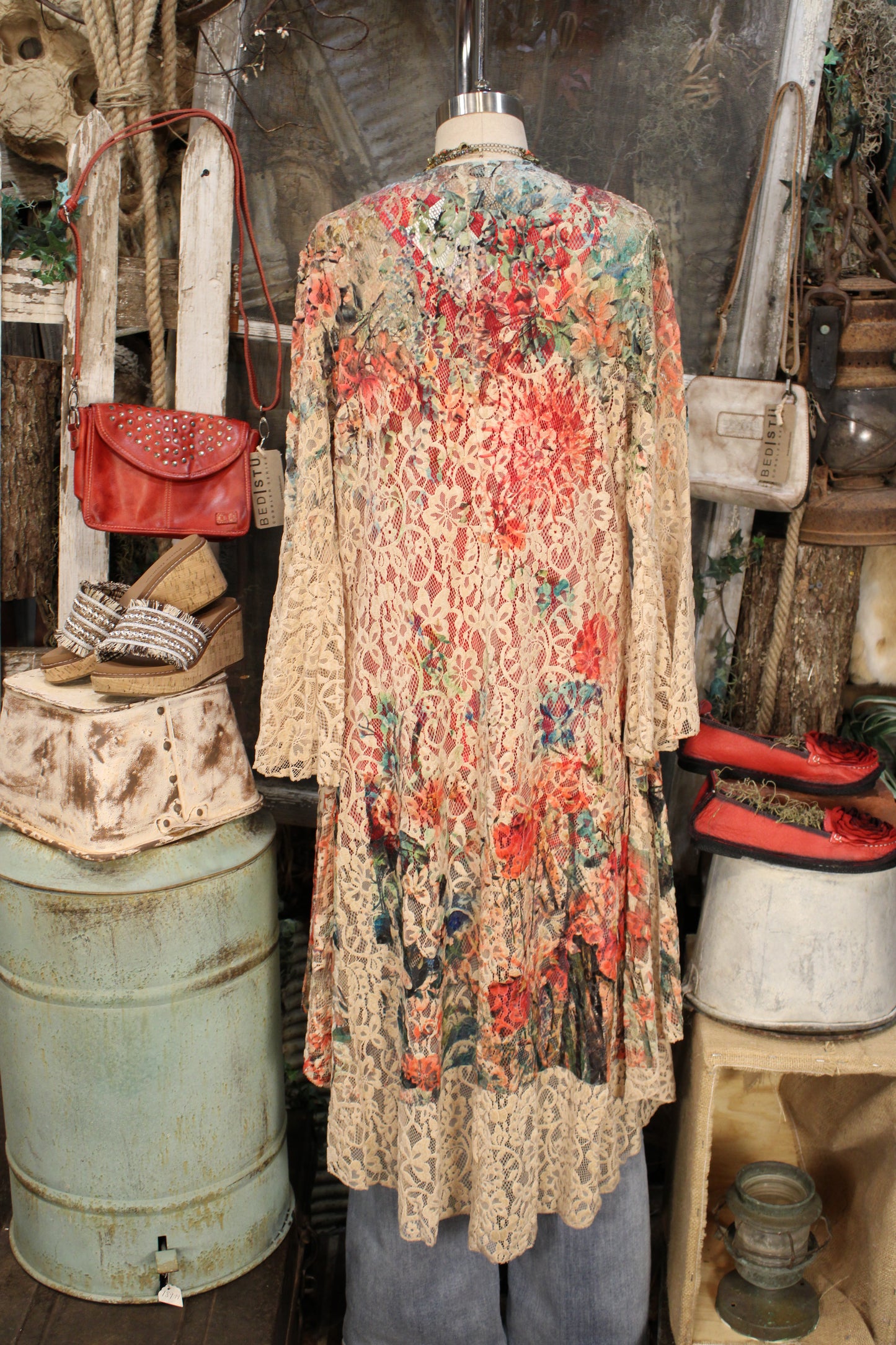 Pocket Full of Roses Taupe Cardigan